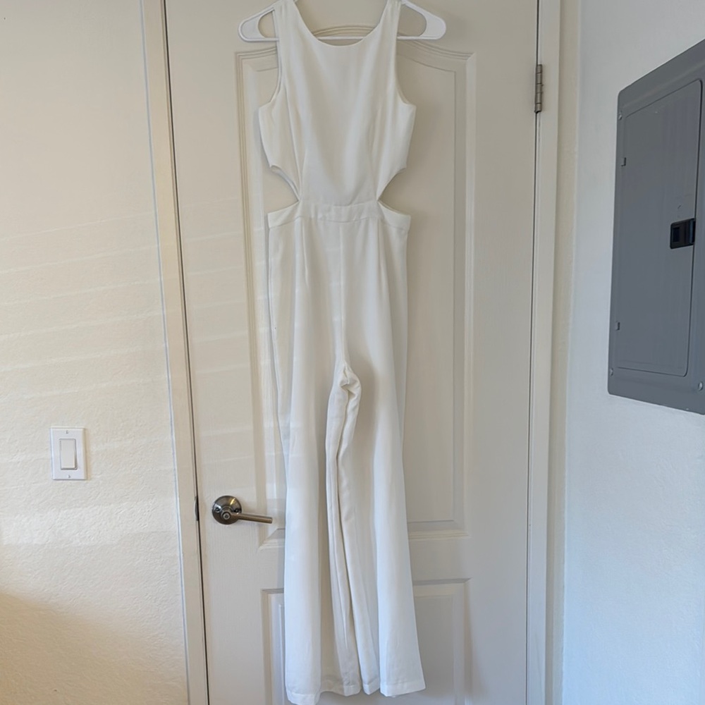 lulus white cutout jumpsuit